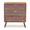 Baxton Studio Calida Mid-Century Whitewashed Natural Brown Finished Wood and Rattan 3-Drawer Storage Cabinet 178-11411-Zoro - alternate 9